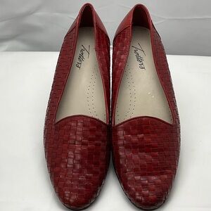 Trotters Women’s Sz9w Red Woven Loafers  #0227